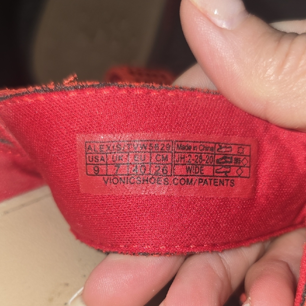Vionic Red Canvas Slip-On Shoe - Picture 7 of 8